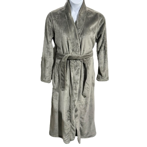 UGG Marlow Double Face Fleece Robe in Charcoal Gray Size Medium NWT - Picture 2 of 9